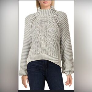 Free people Grey ribbed turtleneck sweater